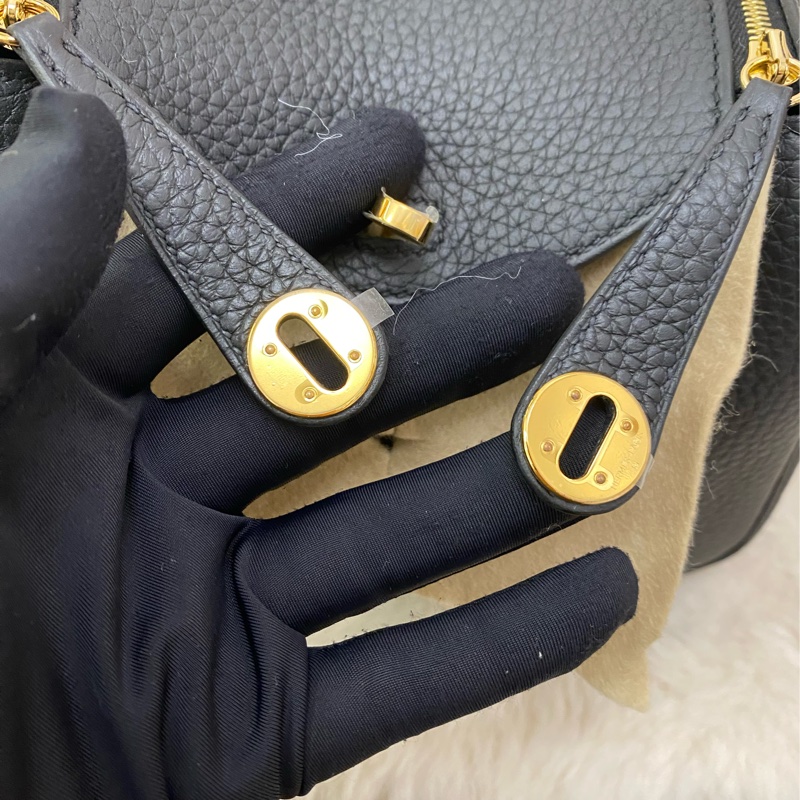 MINI LINDY黑 金扣-5