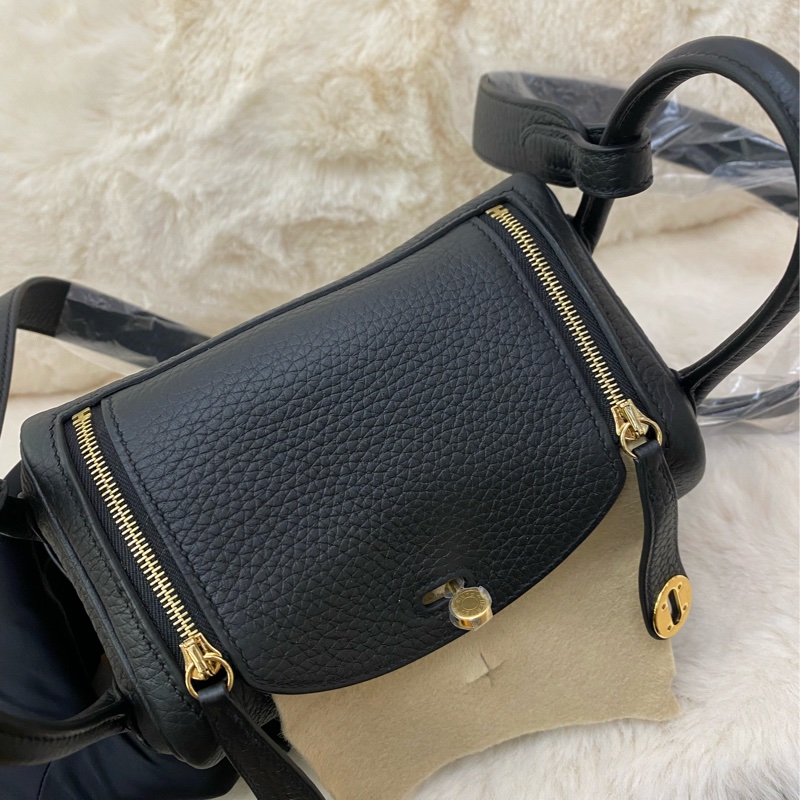 MINI LINDY黑 金扣-6