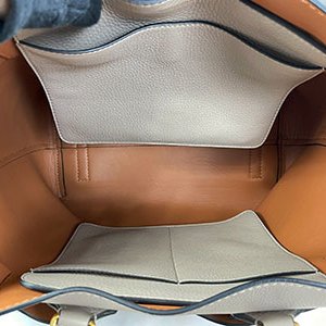 ＊奢華大道國際精品＊【B0349】BURBERRY 奶灰色/米白色牛皮手提斜背二用包-6