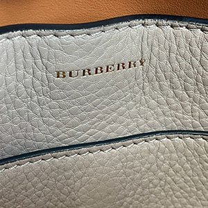 ＊奢華大道國際精品＊【B0349】BURBERRY 奶灰色/米白色牛皮手提斜背二用包-12