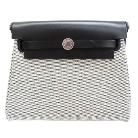 黑色 帆布 牛皮 Her bag zip 20 肩背包 K刻【HERMES 愛馬仕】 H085414CKAF