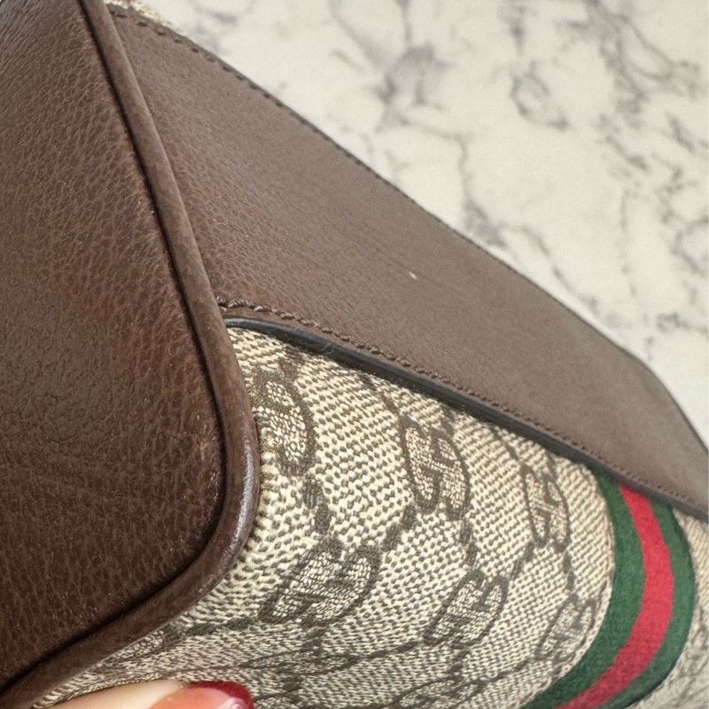 Gucci咖pvc手提兩用mini保齡球包-6