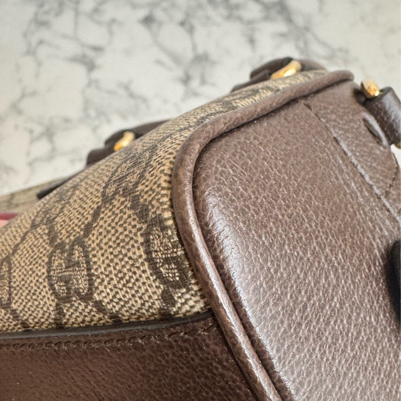 Gucci咖pvc手提兩用mini保齡球包-9