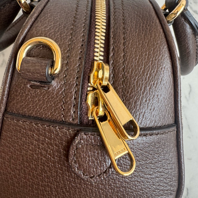 Gucci咖pvc手提兩用mini保齡球包-13