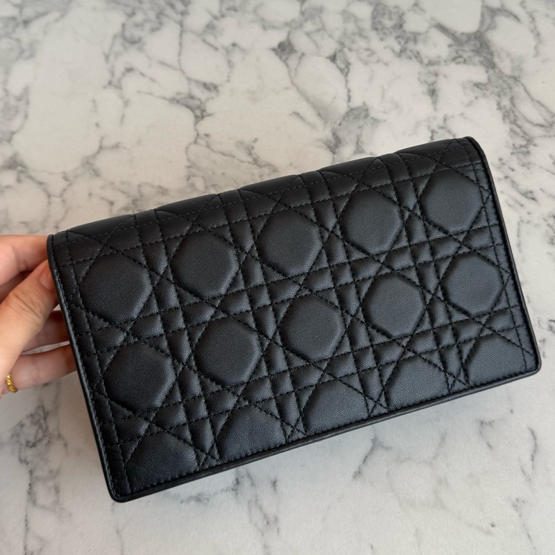 Dior黑藤格紋dior吊飾三合一woc-3