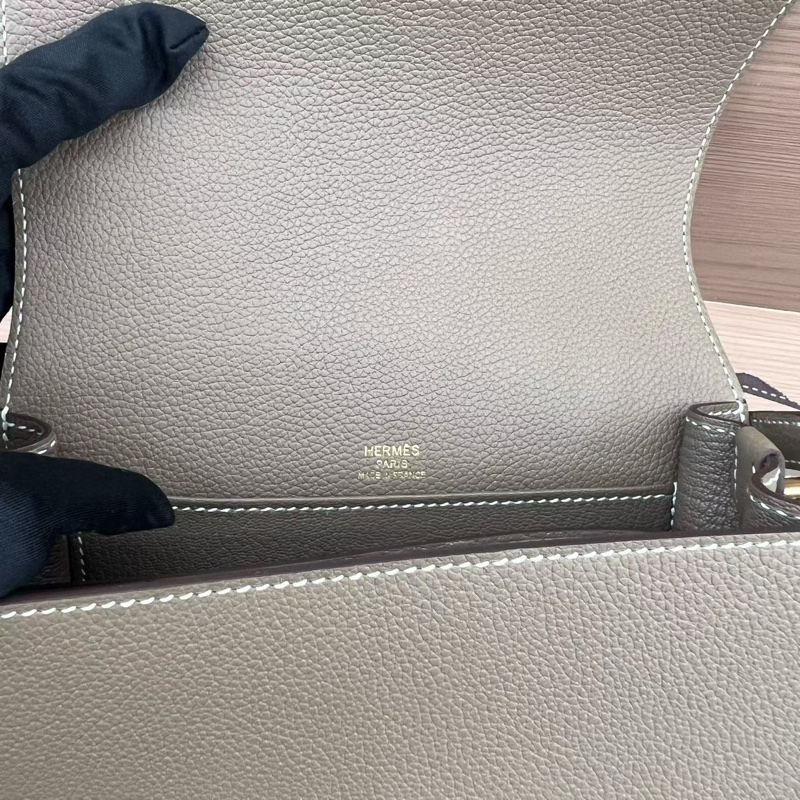 Hermès 爱马仕 小方包 大象灰牛皮 几乎全新-3