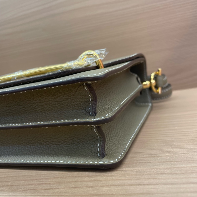 Hermès 爱马仕 小方包 大象灰牛皮 几乎全新-5