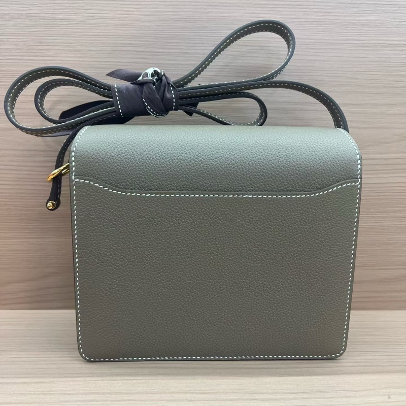 Hermès 爱马仕 小方包 大象灰牛皮 几乎全新-7