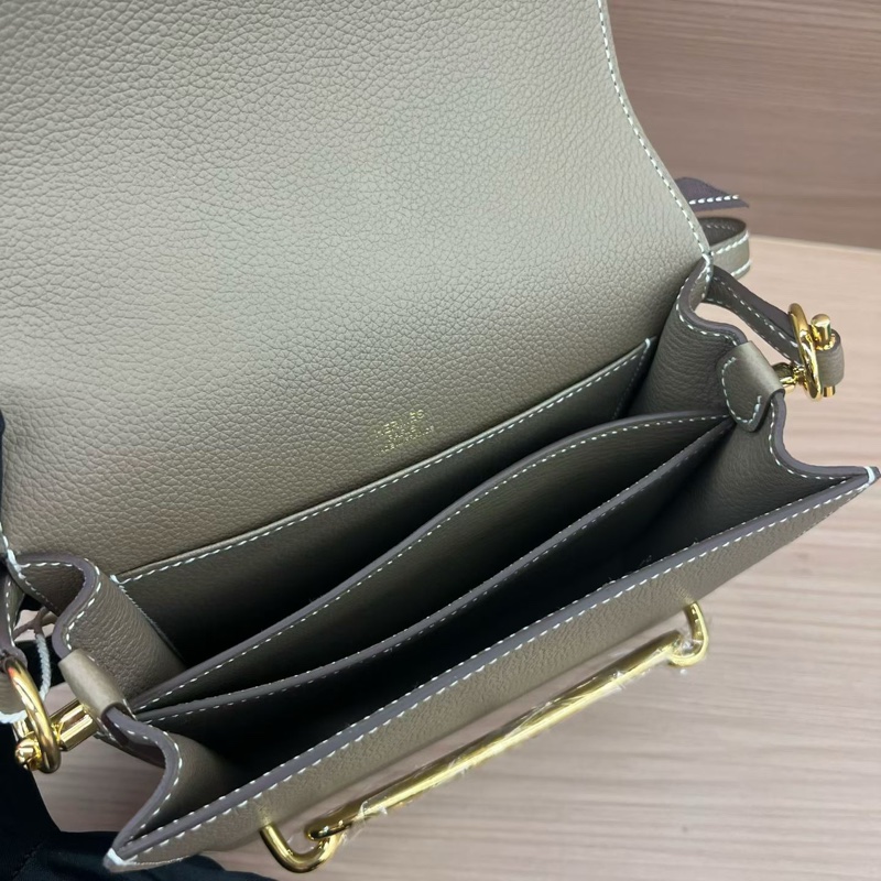 Hermès 爱马仕 小方包 大象灰牛皮 几乎全新-9