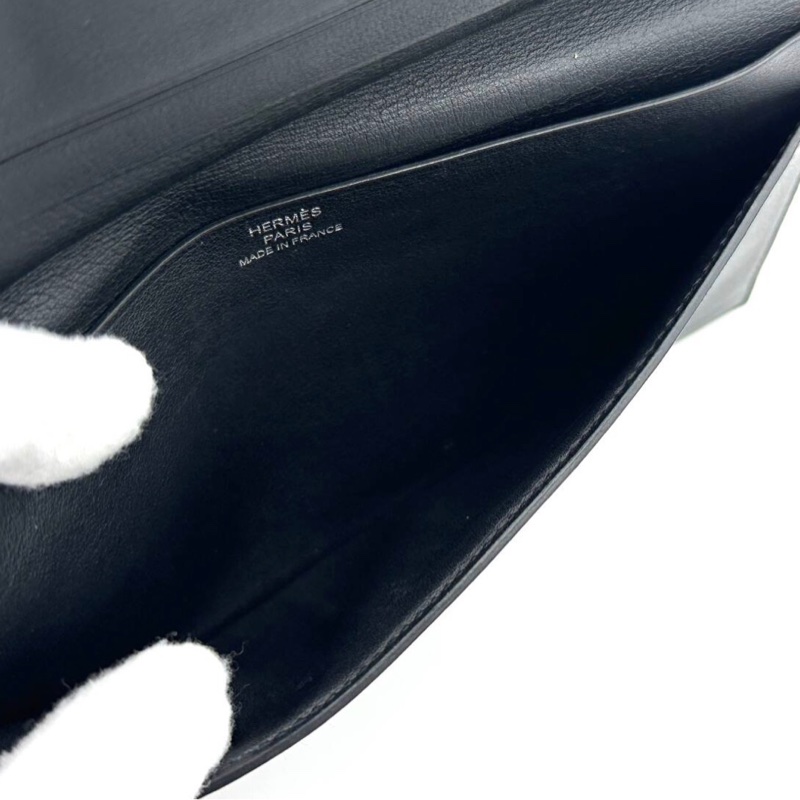 Hermès Citizen Twill 愛馬仕長款黑色皮夾-4