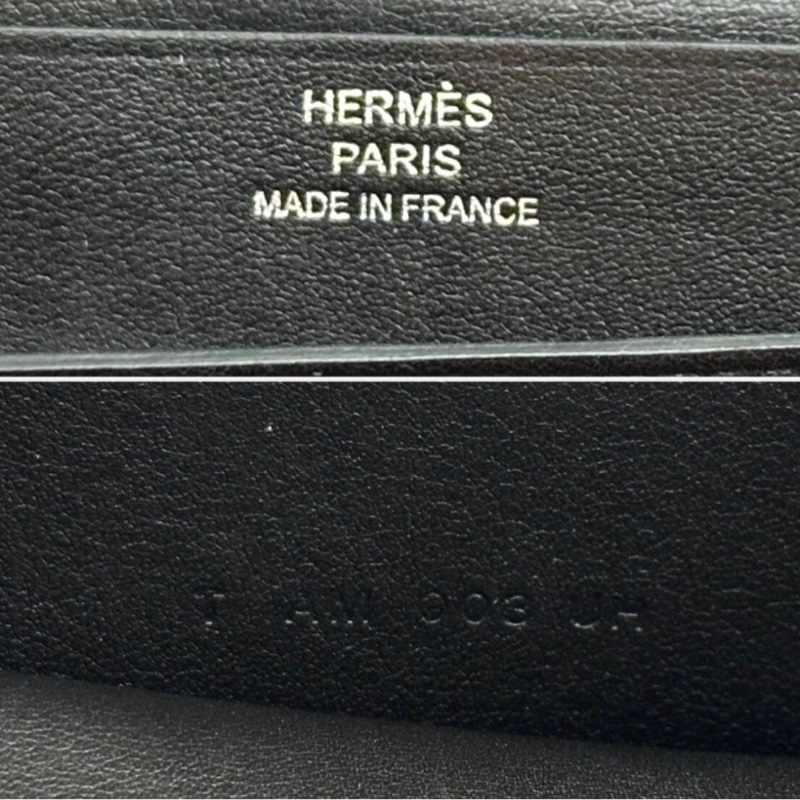 Hermès Citizen Twill 愛馬仕長款黑色皮夾-9