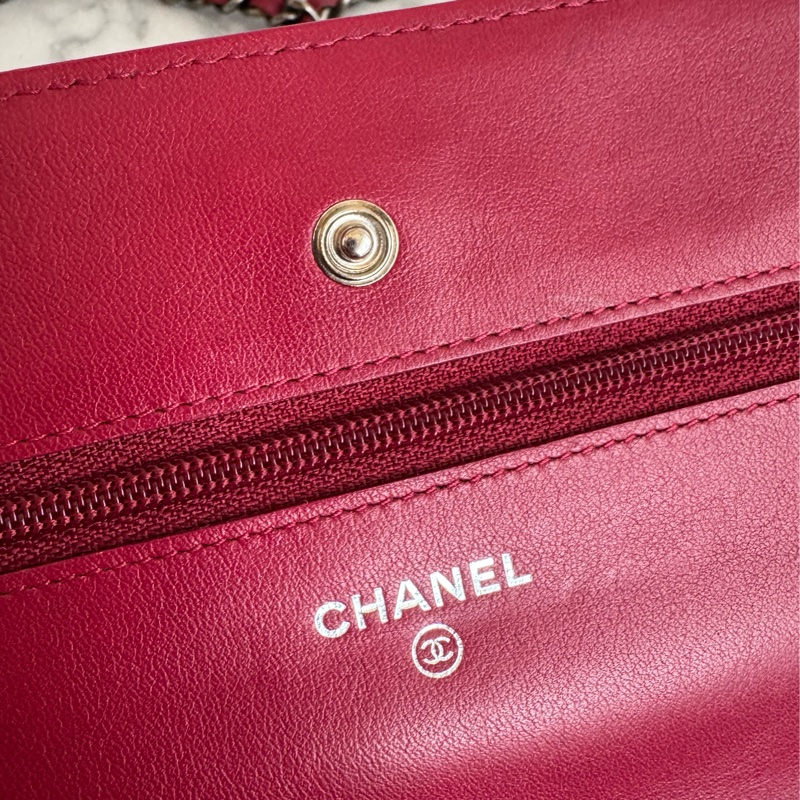 Chanel紅色漆皮復古銀釦2.55 woc-11