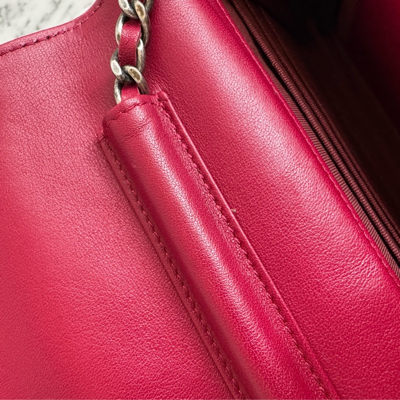 Chanel紅色漆皮復古銀釦2.55 woc-24