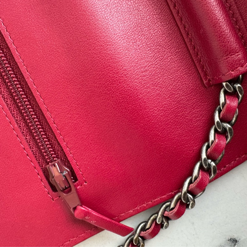 Chanel紅色漆皮復古銀釦2.55 woc-26