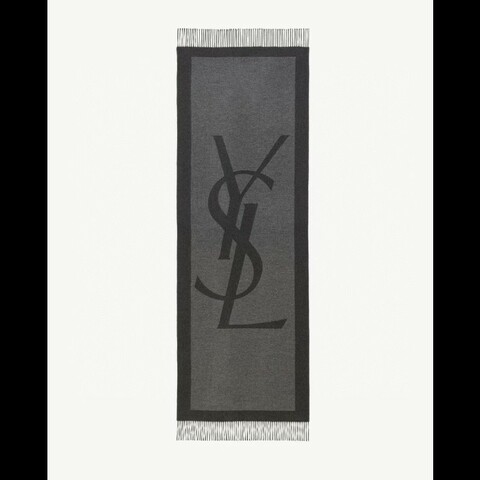 Saint Laurent YSL 聖羅蘭 Logo 印花YSL 經典桑蠶絲圍巾