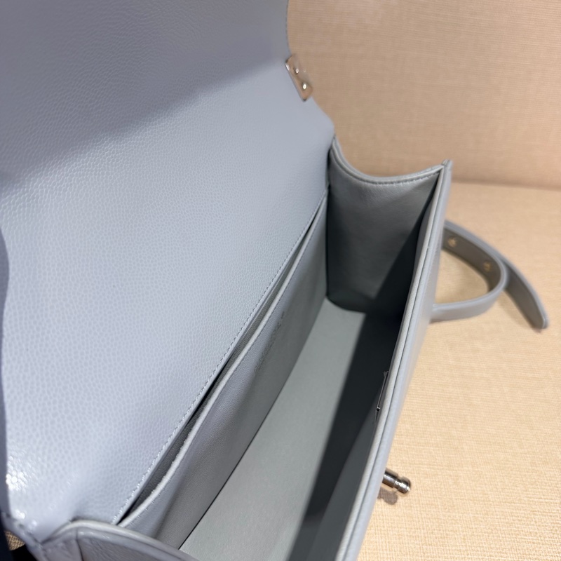 Chanel boy25 中號 灰色 芯片款-1