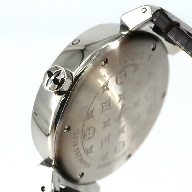 路易威登 Tambour Disc Amarante 10P Circle D Q1319 不鏽鋼石英錶-2