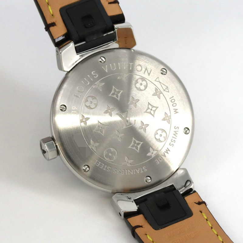 路易威登 Tambour Disc Amarante 10P Circle D Q1319 不鏽鋼石英錶-4