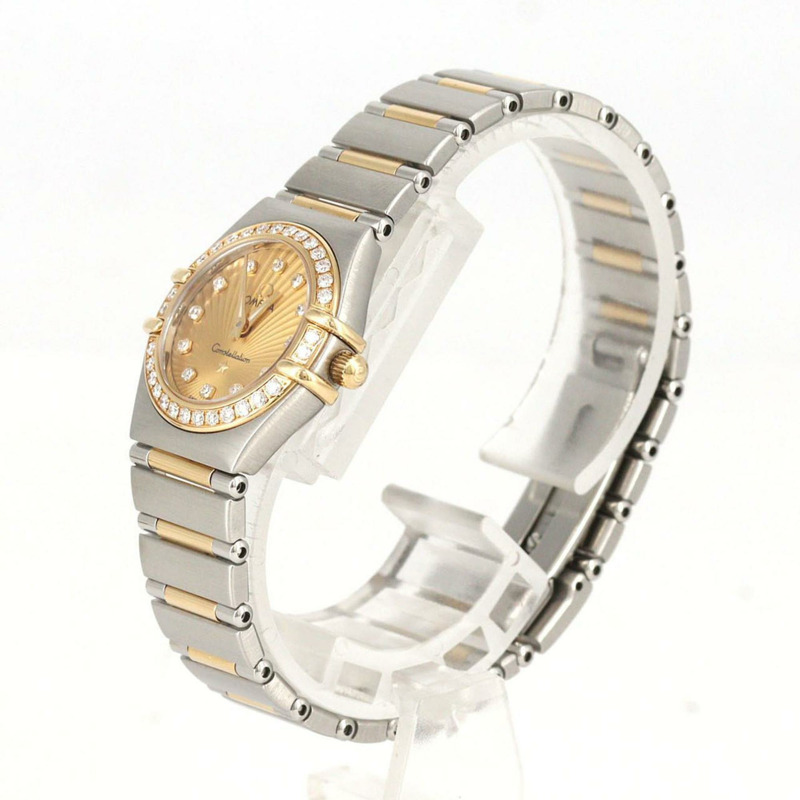 歐米茄星座系列迷你160週年雙色D 12P腕錶 111.25.23.60.58.001 不鏽鋼黃金石英錶-1