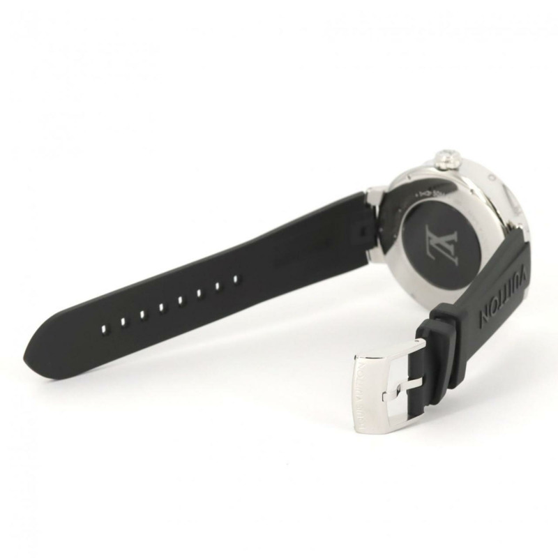 路易威登 Tambour Moon 雙時區 QA096 不銹鋼石英錶-4