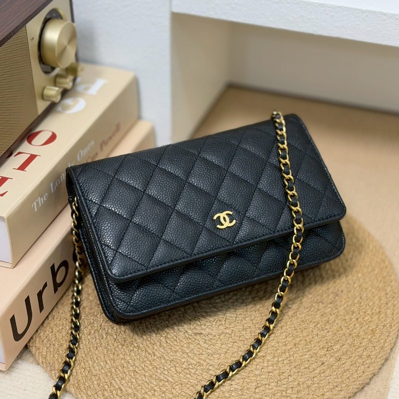 🏷Chanel．Coco Woc 荔枝牛黑金 芯片款-0