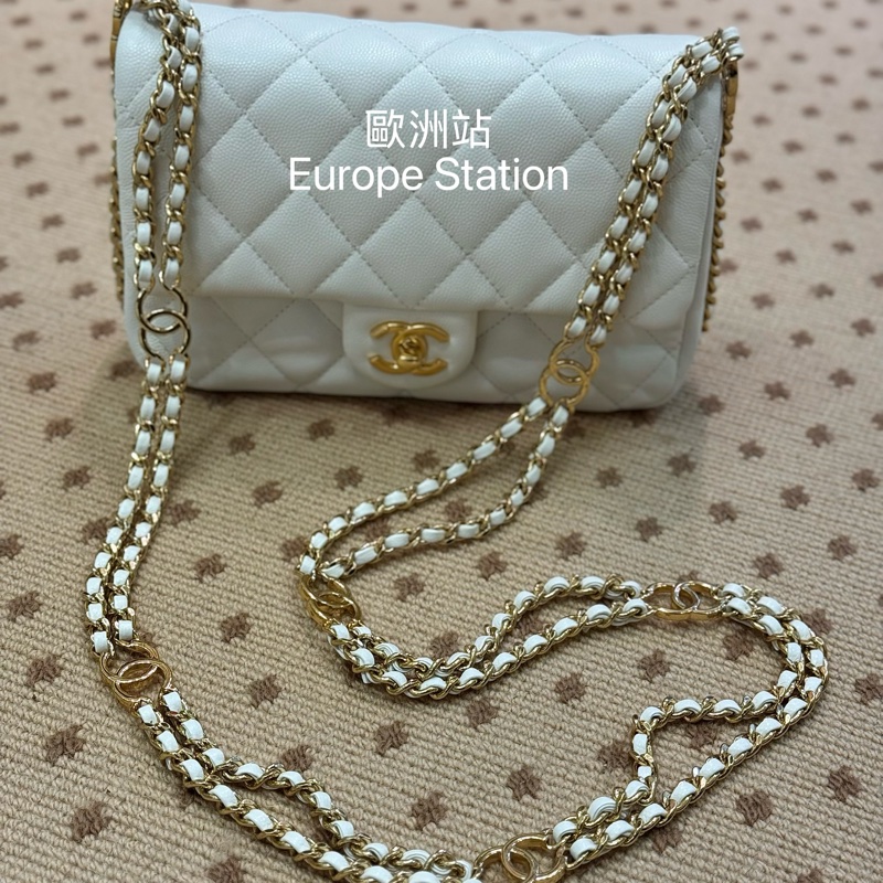 Chanel 白色 牛皮 Classic Flap 20cm-3