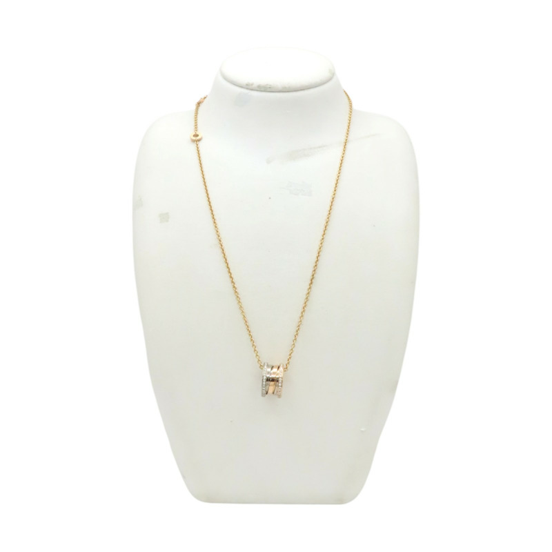 18K玫瑰金/白金 鑽石 B-zero1 項鍊【BVLGARI 寶格麗】 355062-13