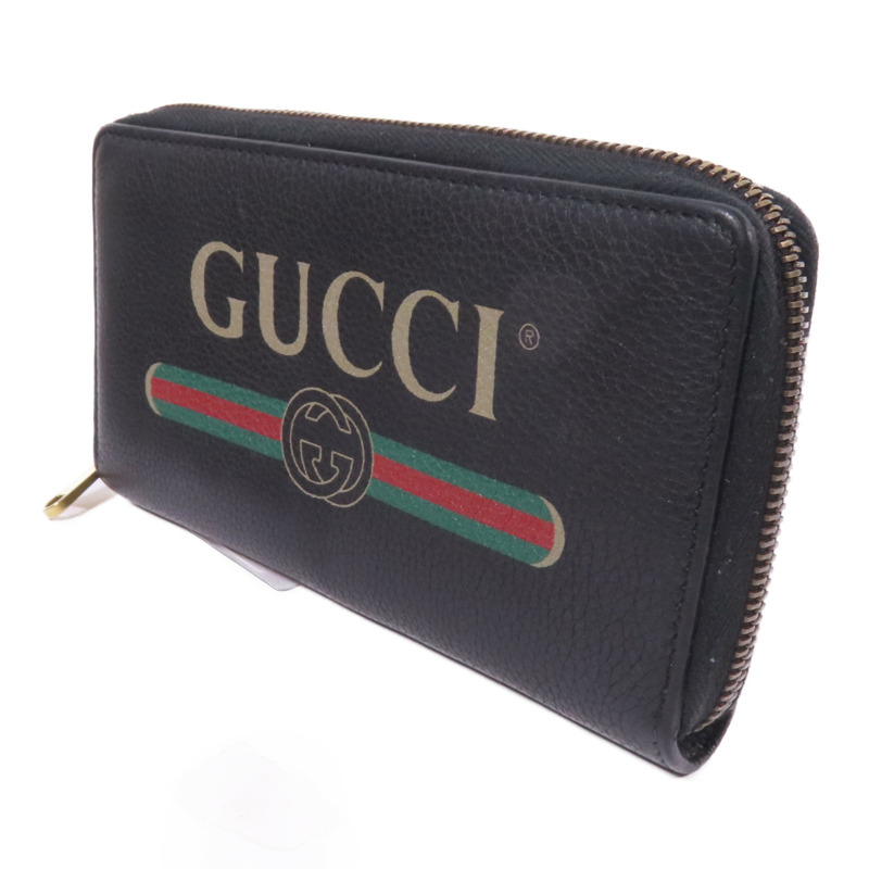 GUCCI 牛皮皮革Zipper Long Round Wallet金扣長錢包-2