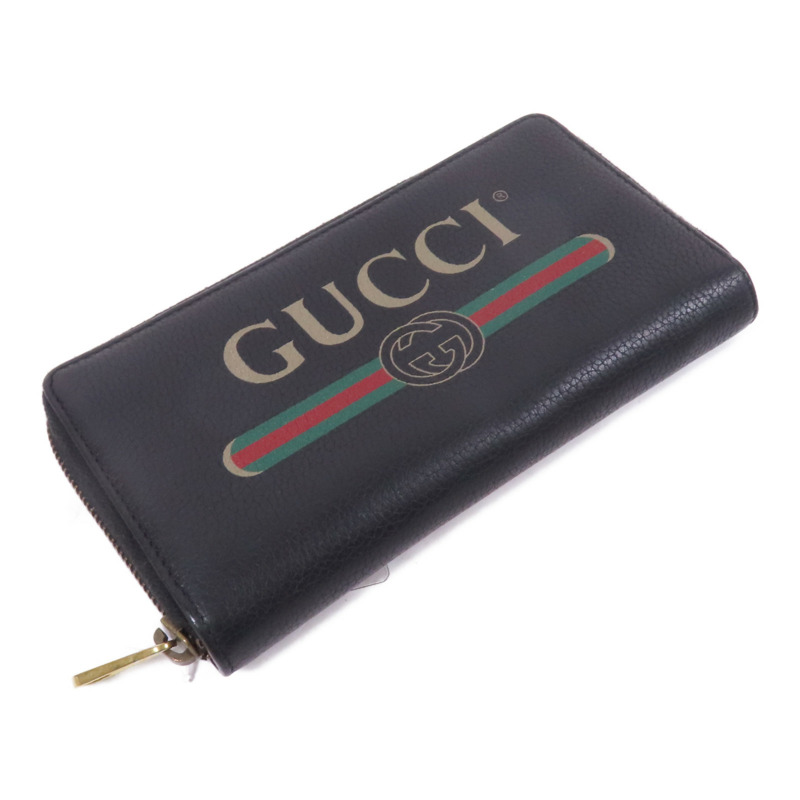 GUCCI 牛皮皮革Zipper Long Round Wallet金扣長錢包-3