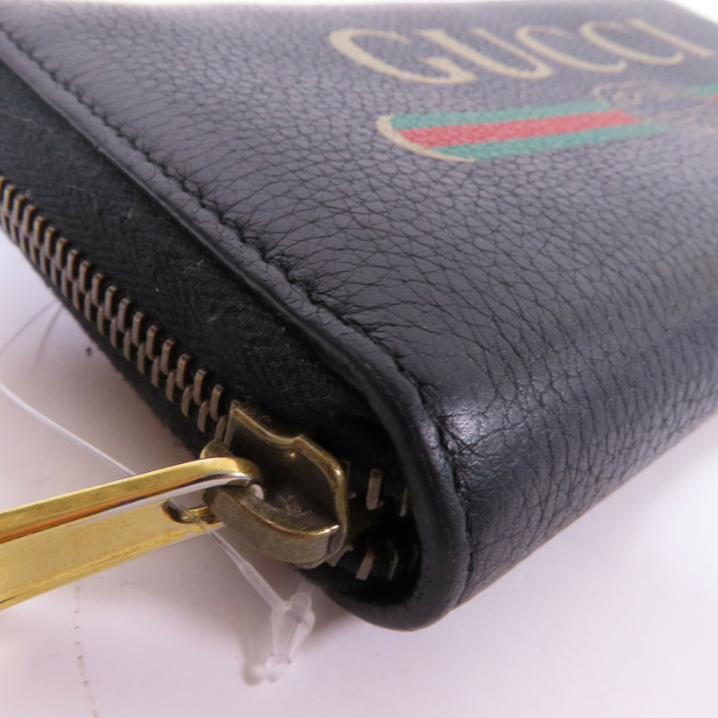 GUCCI 牛皮皮革Zipper Long Round Wallet金扣長錢包-5