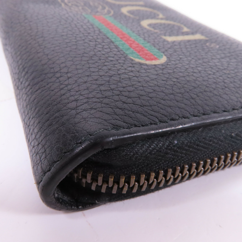 GUCCI 牛皮皮革Zipper Long Round Wallet金扣長錢包-6