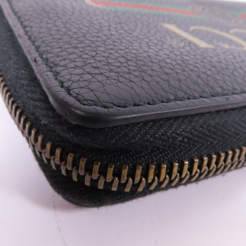 GUCCI 牛皮皮革Zipper Long Round Wallet金扣長錢包-7