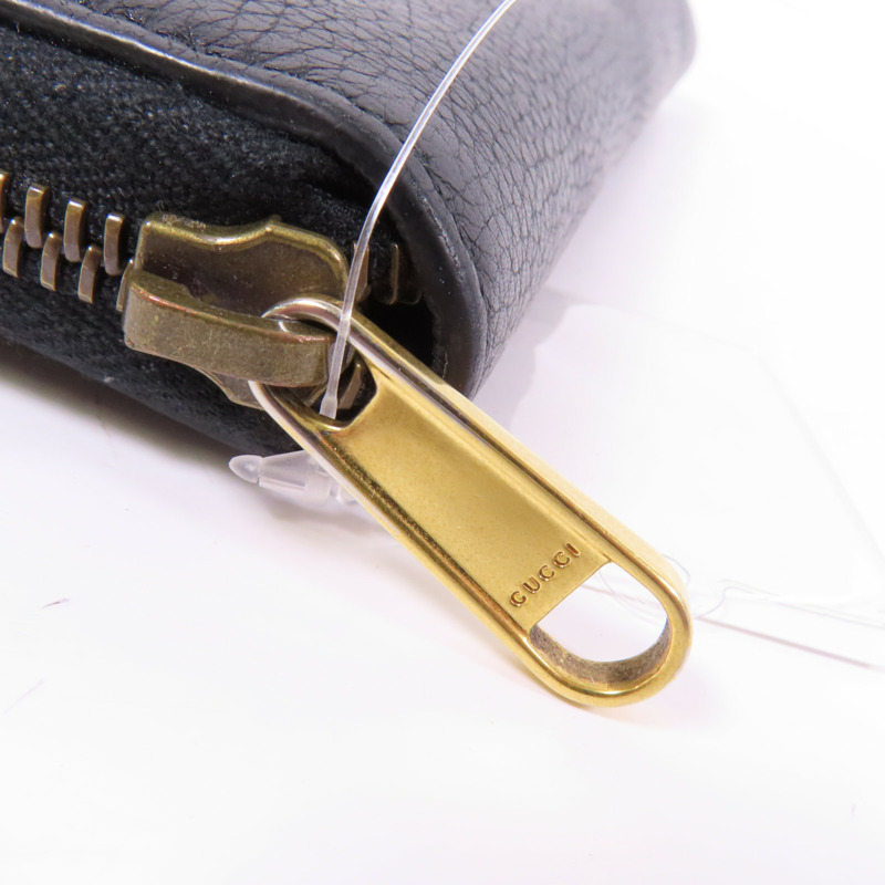 GUCCI 牛皮皮革Zipper Long Round Wallet金扣長錢包-10
