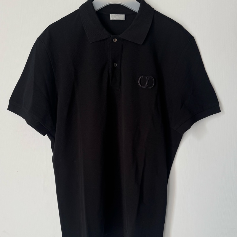 Dior黑色CD logo polo衫-0