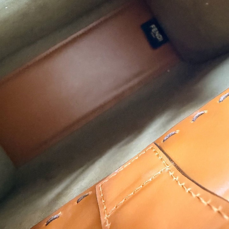 Fendi Sunshine手提斜背包 小號 焦糖色 牛皮 25*22*11 98新配件塵袋購證-2