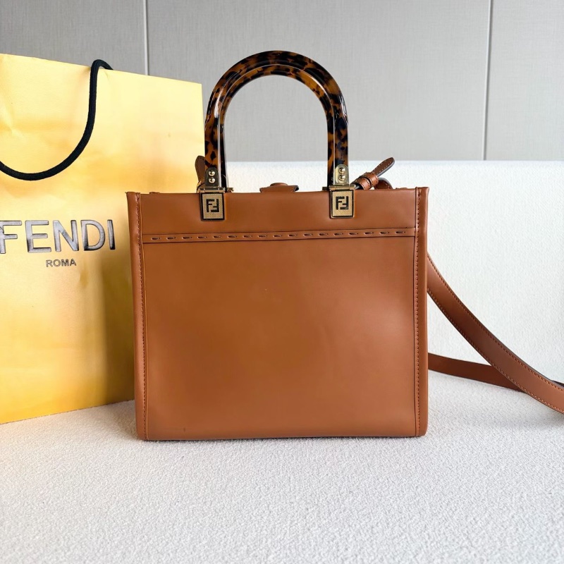 Fendi Sunshine手提斜背包 小號 焦糖色 牛皮 25*22*11 98新配件塵袋購證-6