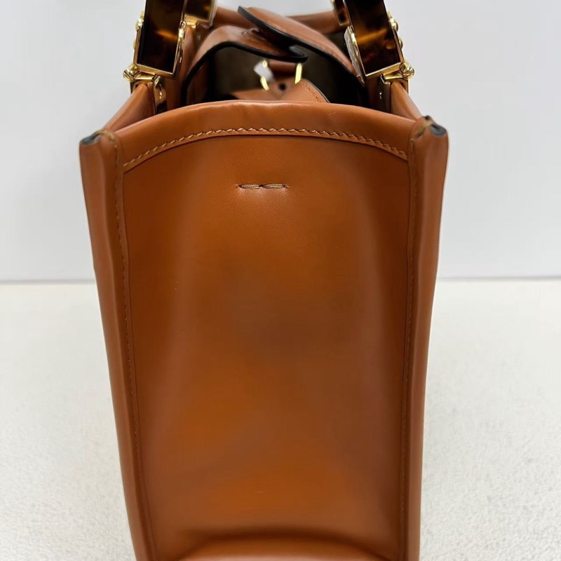 Fendi Sunshine手提斜背包 小號 焦糖色 牛皮 25*22*11 98新配件塵袋-4
