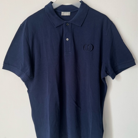 Dior深藍CD logo polo衫