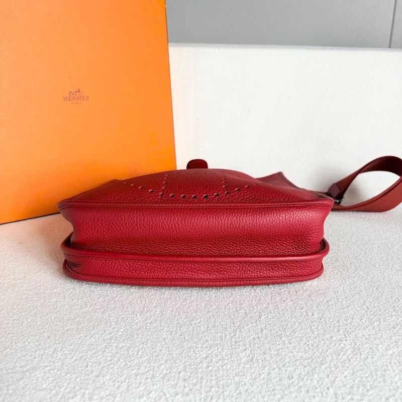 Hermes Evelyne29 紅銀TC皮29*29*8 98新肩帶塵袋-2
