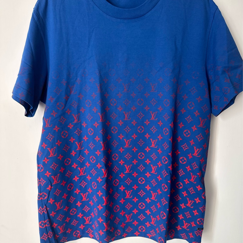 LV 藍/紅漸層logo短袖T恤-4