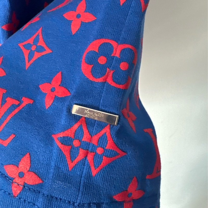 LV 藍/紅漸層logo短袖T恤-7