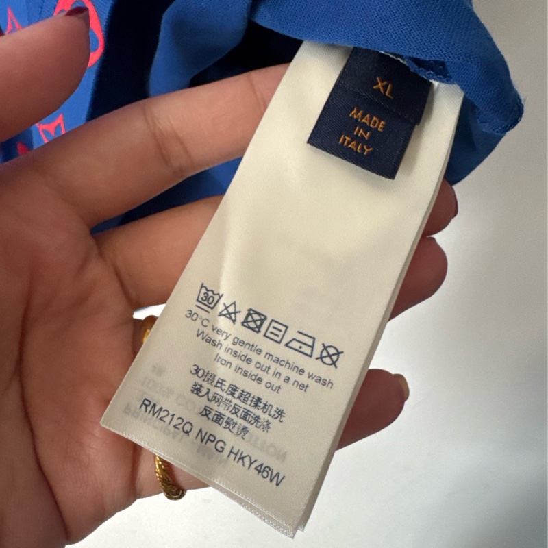 LV 藍/紅漸層logo短袖T恤-8