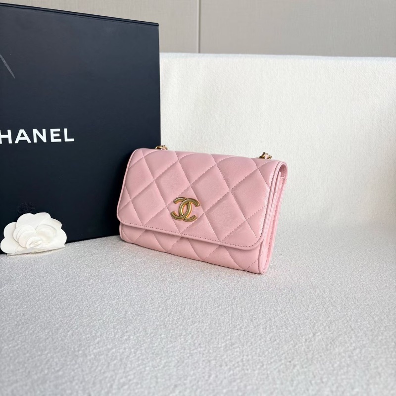Chanel金幣woc鏈條包 粉金 羊皮19*12*3 98新配件塵袋-5