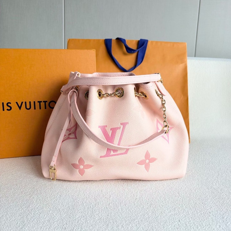 LV Bundle新款水桶福袋包 芯片款 漸變櫻花粉 粉色金扣 牛皮27*21.5*10 98新配件 盒子 塵袋 可調節肩帶 子包-7