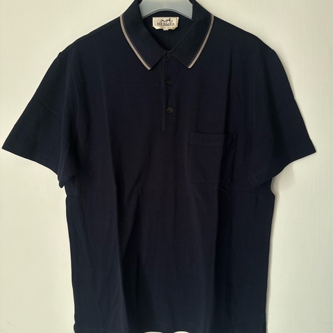 Hermes 深藍前口袋polo衫