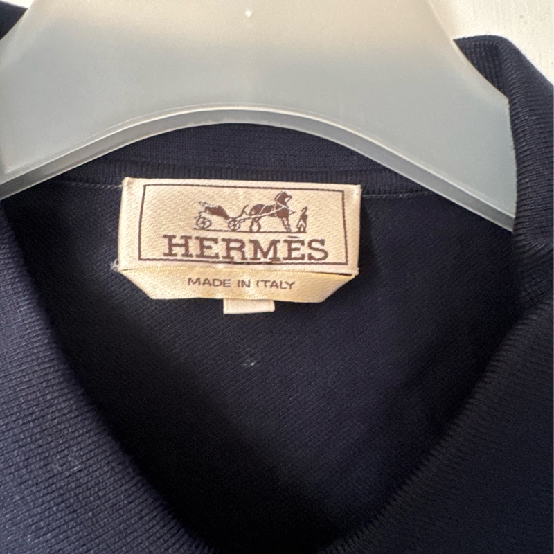 Hermes 深藍前口袋polo衫-1