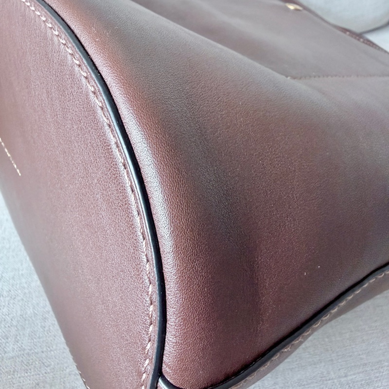 Coach BLEECKER水桶包 楓葉紅色 台灣購證-11