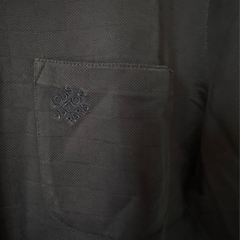 LV深藍格子前口袋polo衫-9