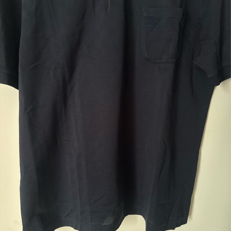 LV深藍格子前口袋polo衫-10