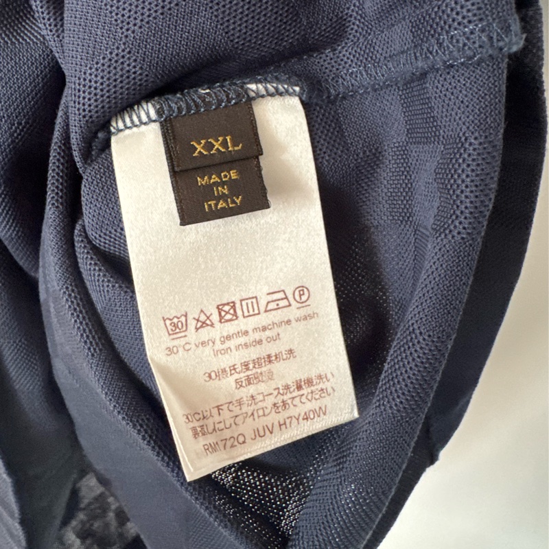 LV深藍格子前口袋polo衫-11